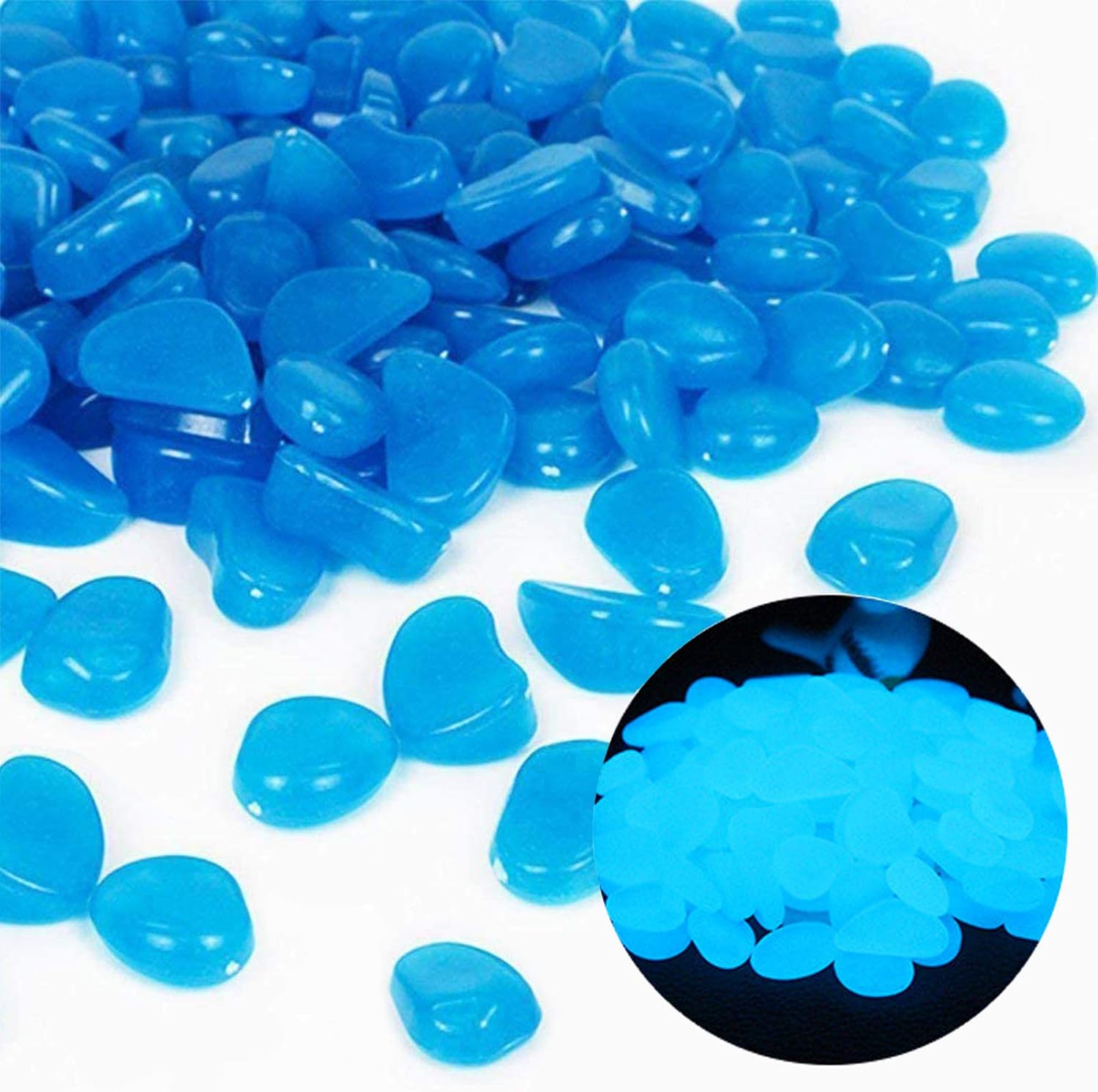 Plant Aquarium Pot - ถังปลา Rocks Glow Blue Pebbles สําหรับ