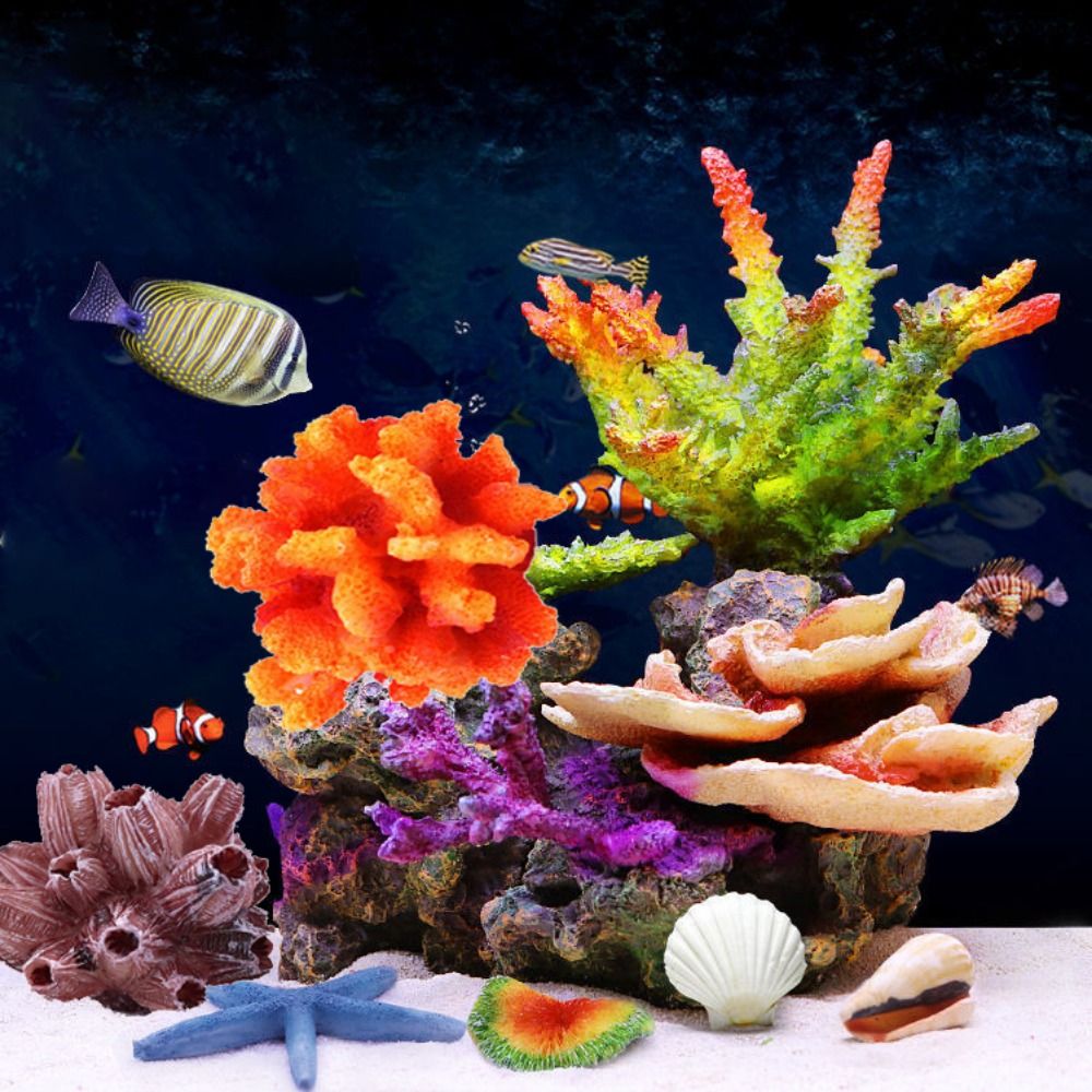 Aquarium Plant Substrate - สีสัน 1PC เหมือนจริงการจําลองประดิษฐ์ใต้น้ํา Sea Coral Coral