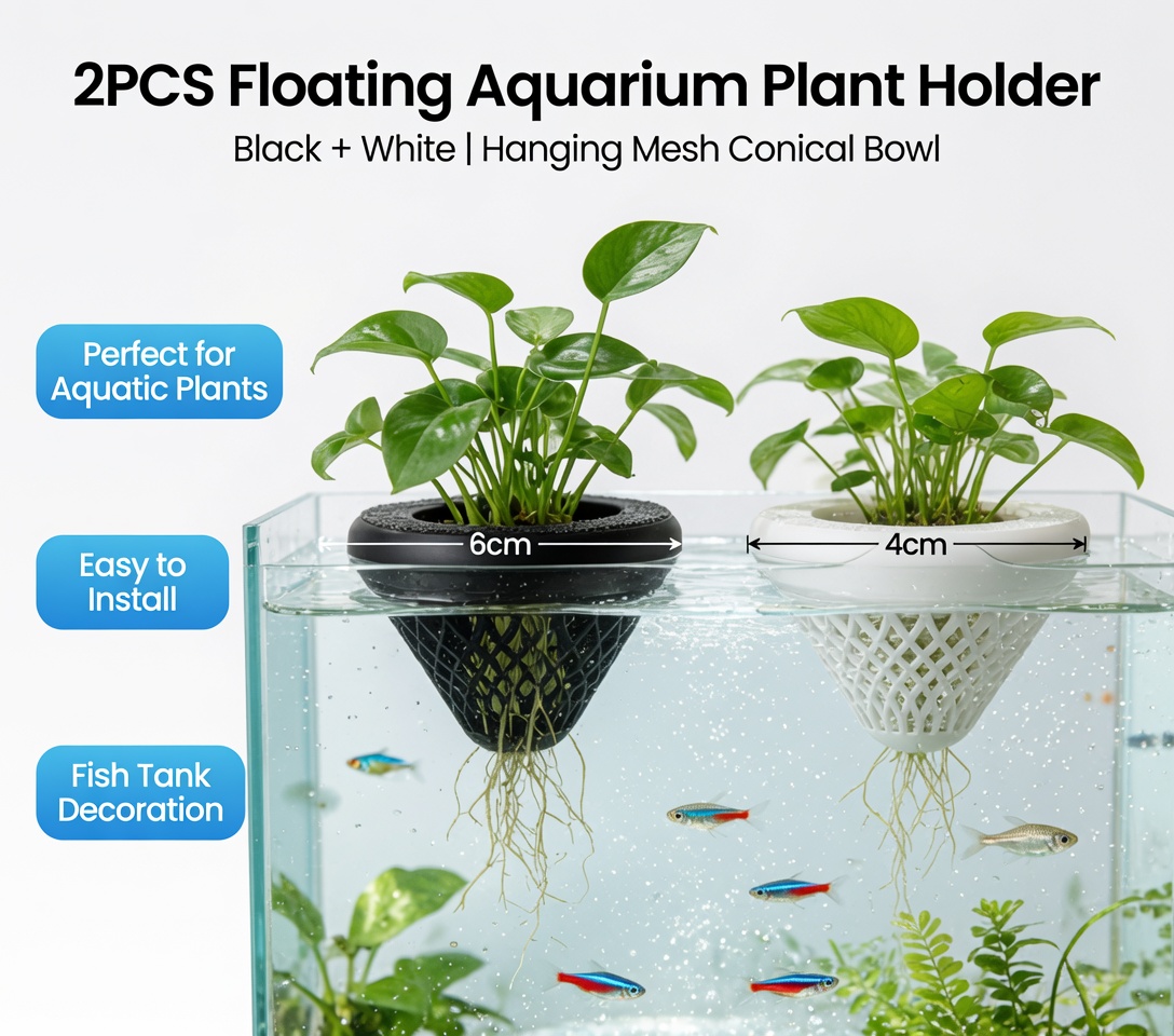 ที่วางต้นไม้ในตู้ปลาแบบลอยน้ำ  - Plant Aquarium Pot บทวิจารณ์และราคา