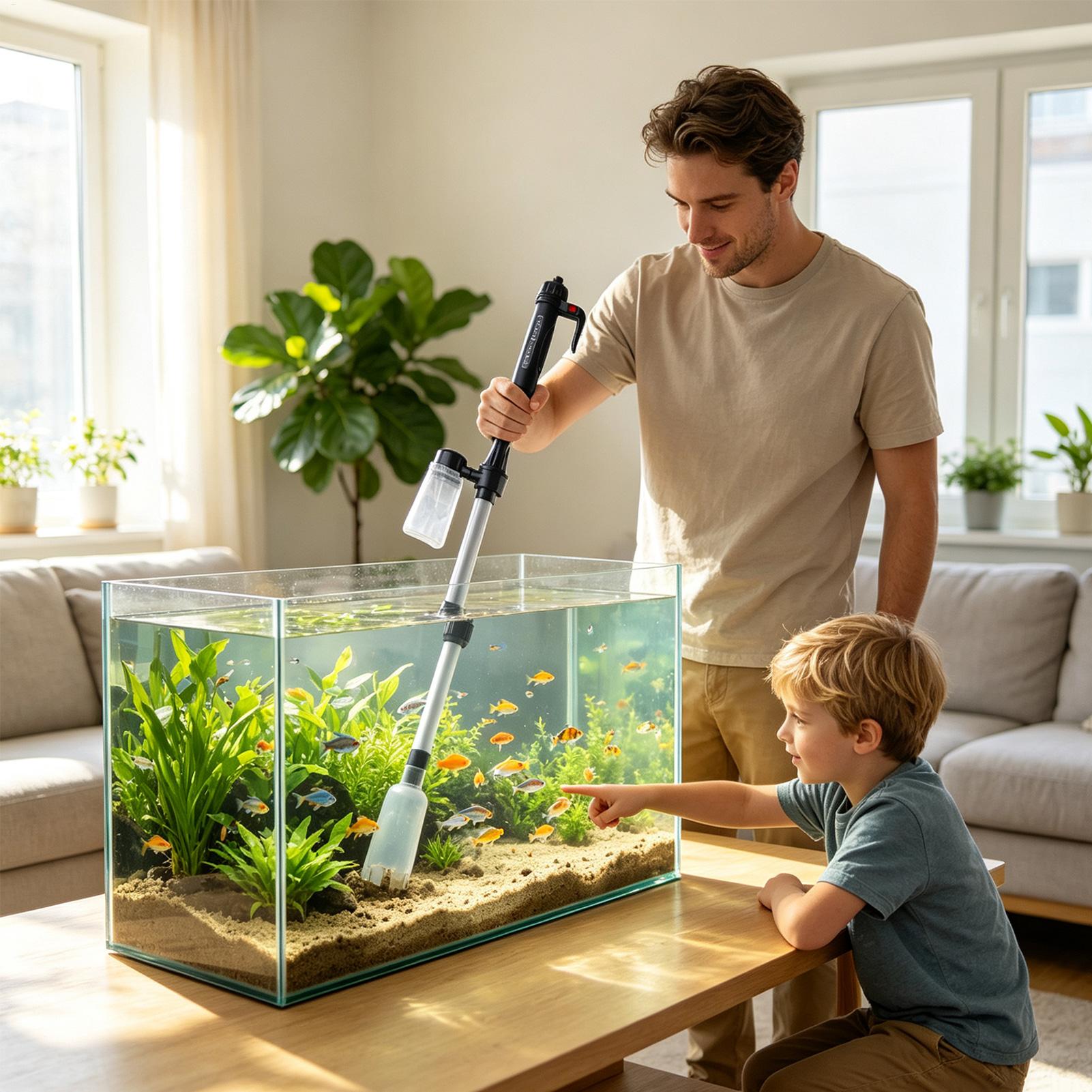 เครื่องดูดฝุ่นกรวดตู้ปลาแบบปรั - Planted Aquarium Cleaning บทวิจารณ์และราคา
